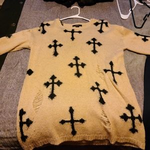 Cross distressed sweater nwt